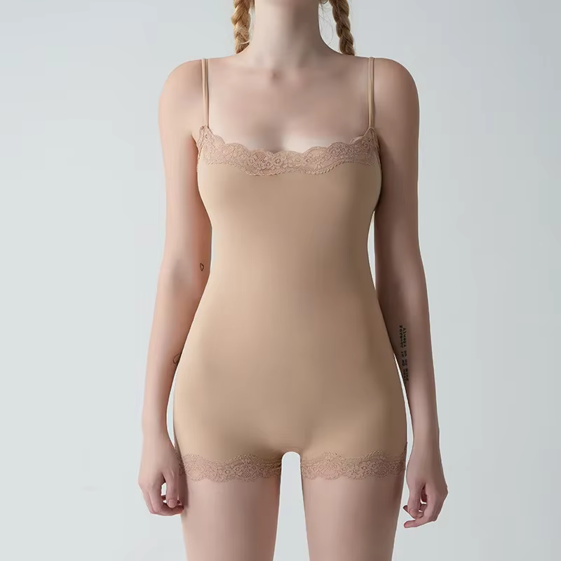 Body en dentelle pour femmes, bretelles réglables, combinaison dos nu, respirant, sous-vêtements san