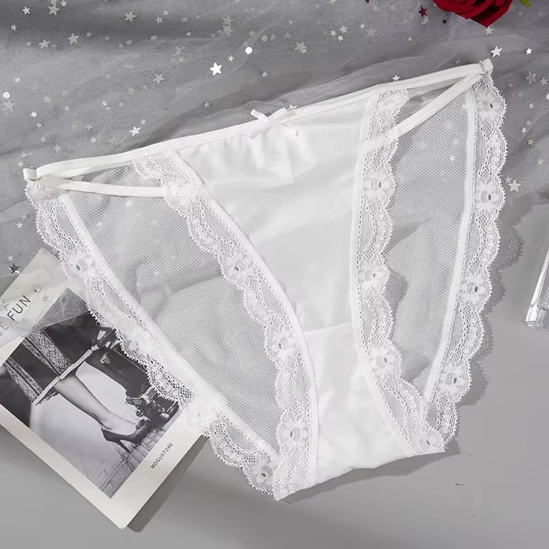 InjUnderwear-Culotte en dentelle souple pour femme, sous-vêtement sans couture, taille basse, slip e