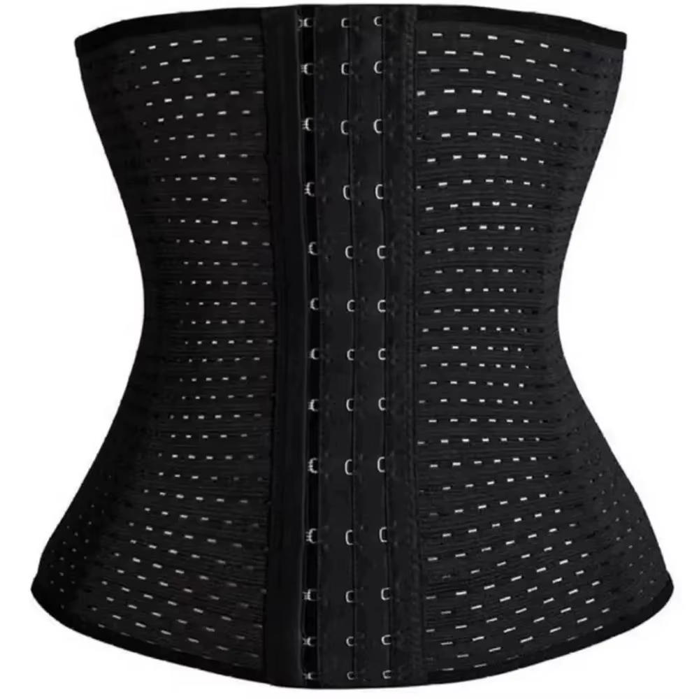 Corset Amincissant et Sculptant pour Femme, Bandeau Ventre Plat Noir, Post-partum