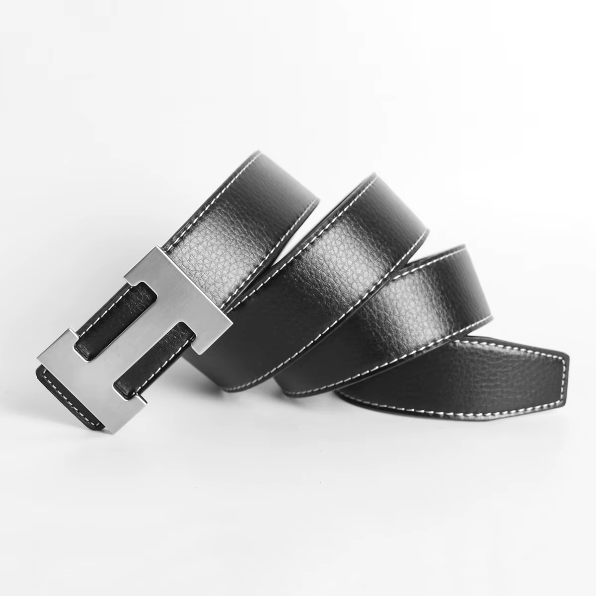 Vintage luxe marque de créateur taille H ceinture hommes haute qualité femmes véritable robe en cuir