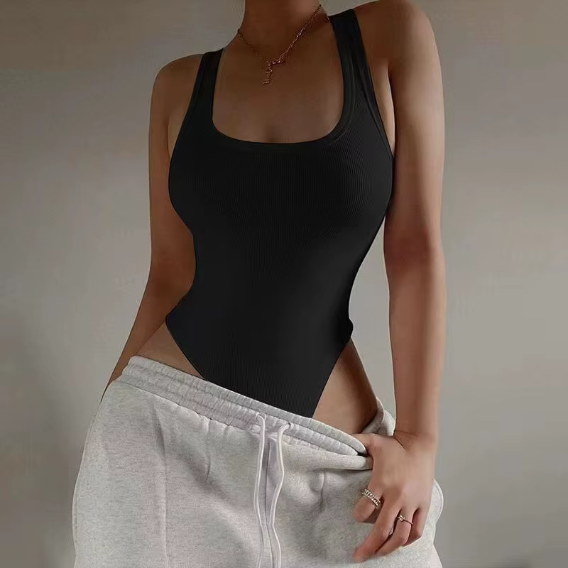 Body en tricot sans manches pour femmes, Sexy, moulant, épaules dénudées, col licou, décontracté, co