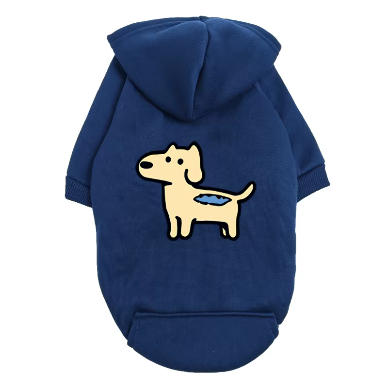 Sweat à capuche marron pour chien – Design de dessin animé pour chiot fantaisiste – Vêtements pour a