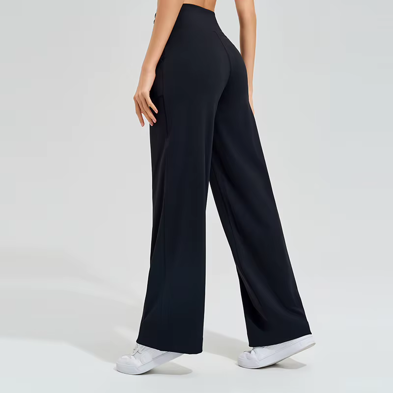 Pantalon de Yoga taille haute pour femmes, ample, course à pied, Double face brossé avec poches, cra