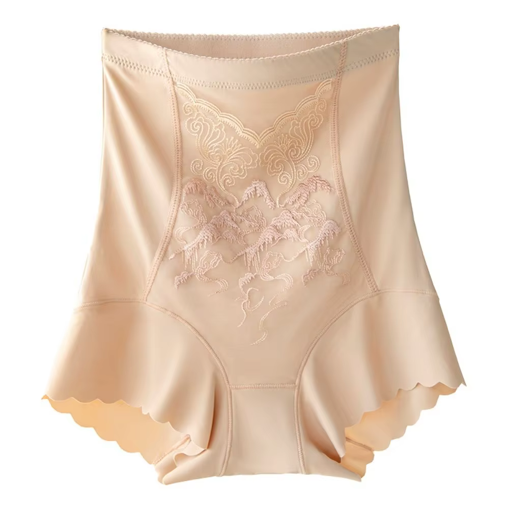 Sous-vêtements taille haute pour femmes, slips rehausseurs de fesses, culotte à ceinture brodée de f