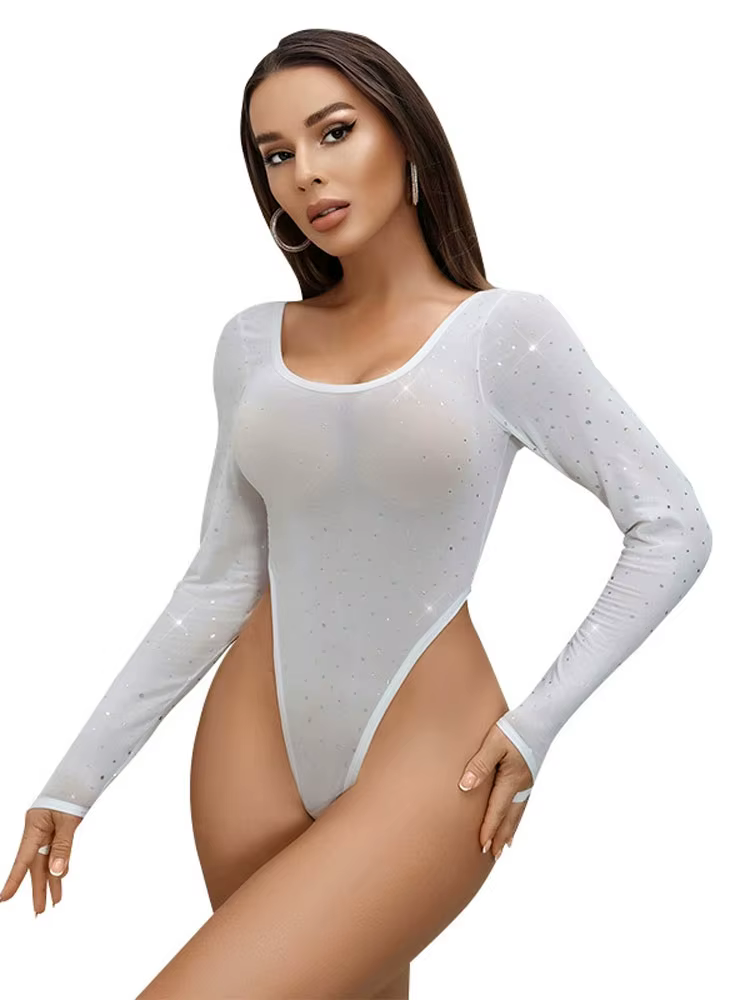 Body string sexy très élastique, transparent, effet gainant et amincissant pour femme