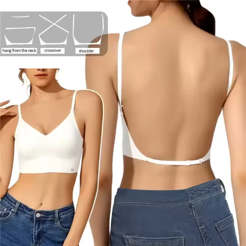 Soutien-gorge Invisible pour femmes, plongeant en U profond, haut dos nu pour robes, Lingerie Sexy a