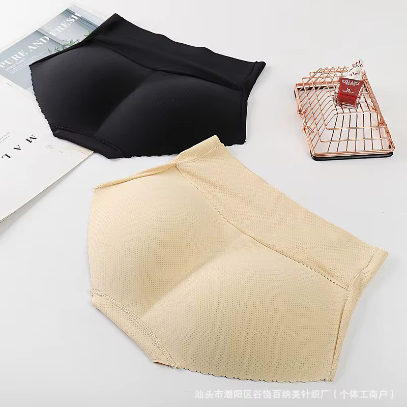 Culotte gainante pour femme avec coussinet en silicone, taille basse, rehausseur de fesses, sans cou