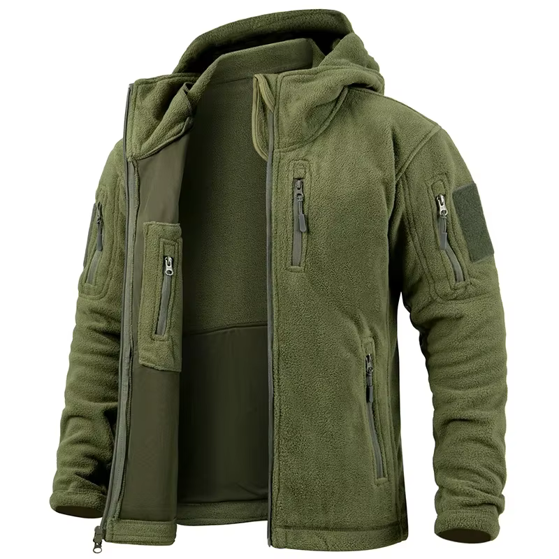 Veste polaire de chasse pour hommes, veste tactique polaire d'extérieur, randonnée, chasse, hiver, c