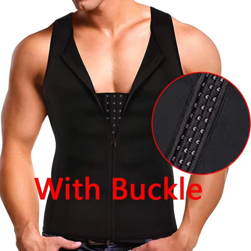 Gilet de compression amincissant pour homme, corset sculptant à trois rangées de boutons, brûle-grai