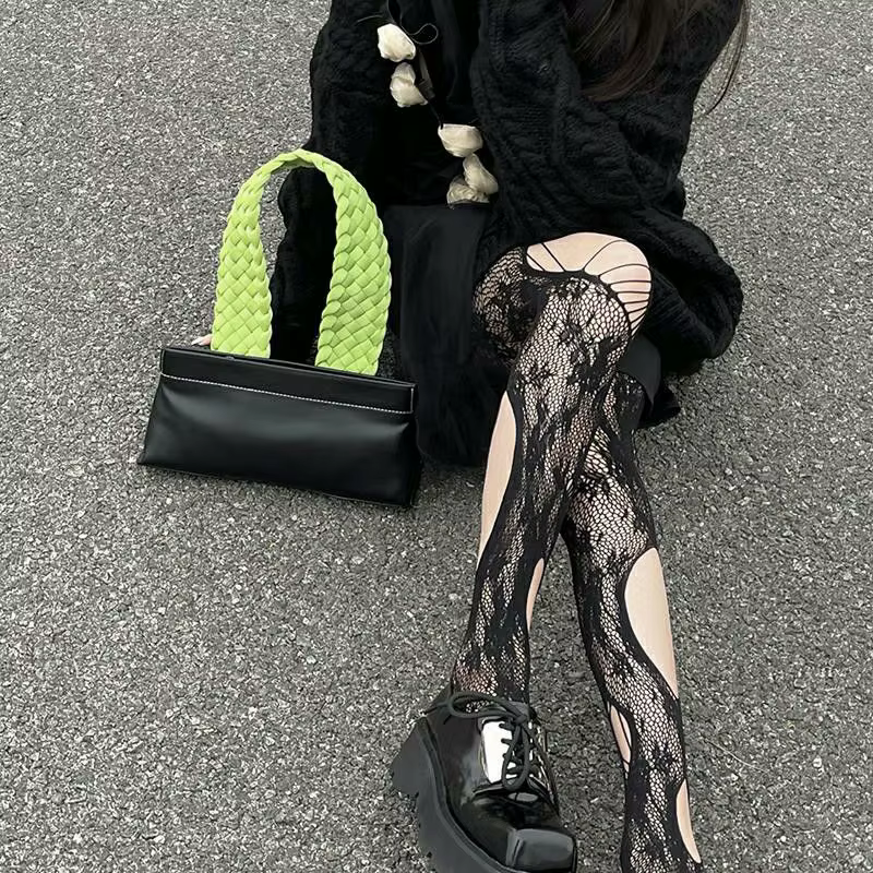 Collants sans pieds pour femmes avec boucle à l'orteil, bas noirs élégants pour le bureau, collants
