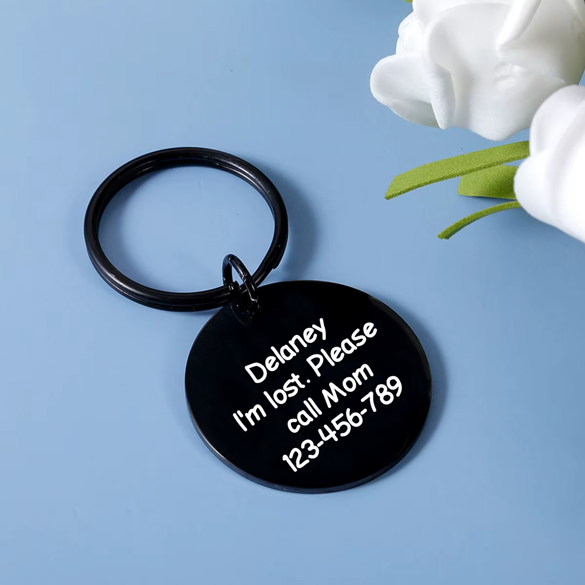 1 pièce – Plaque d'identification personnalisée pour animaux de compagnie, motif pug amusant et cool