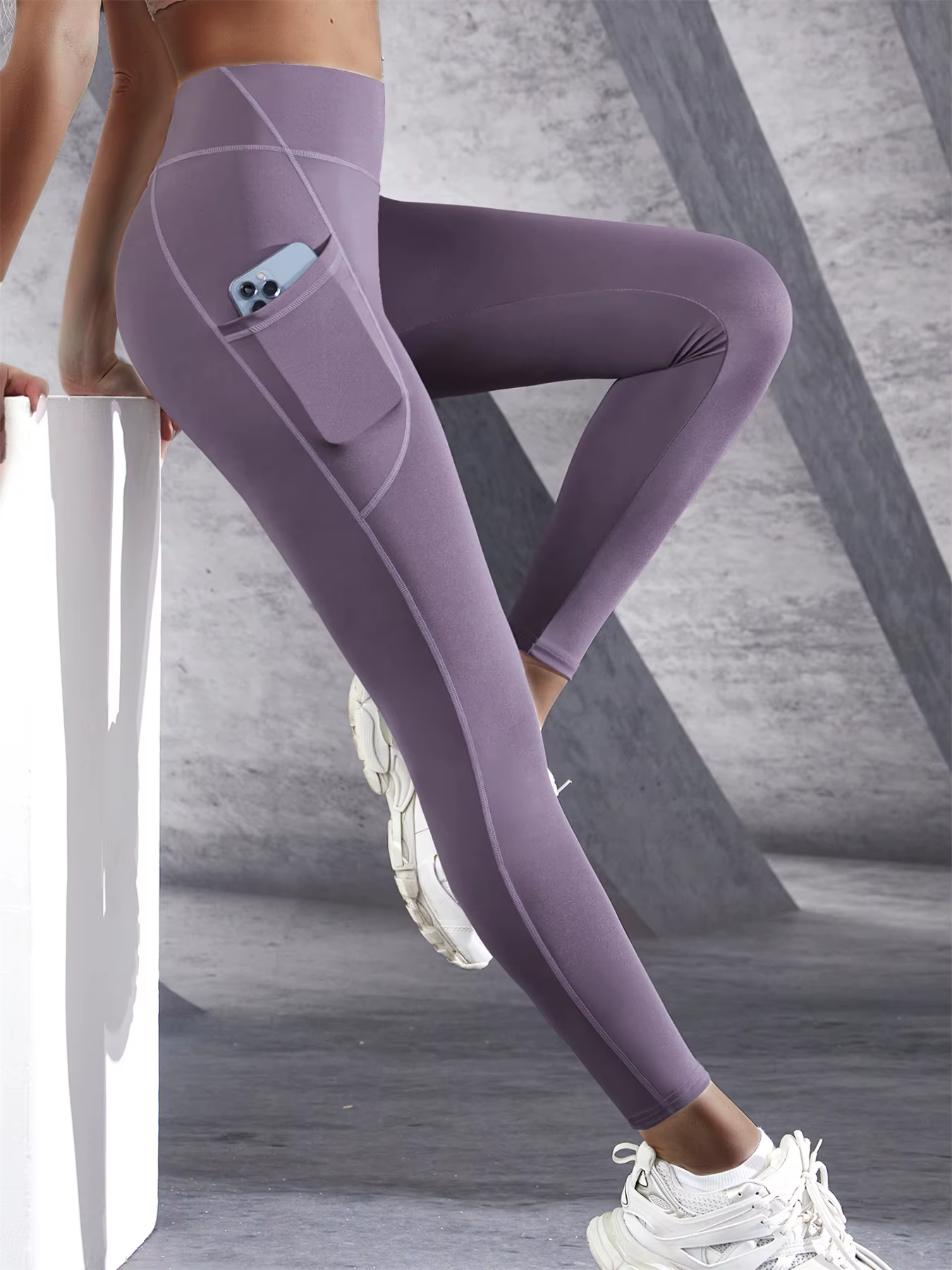 Femmes taille haute élastique entraînement Yoga Leggings contrôle du ventre avec poches latérales pa