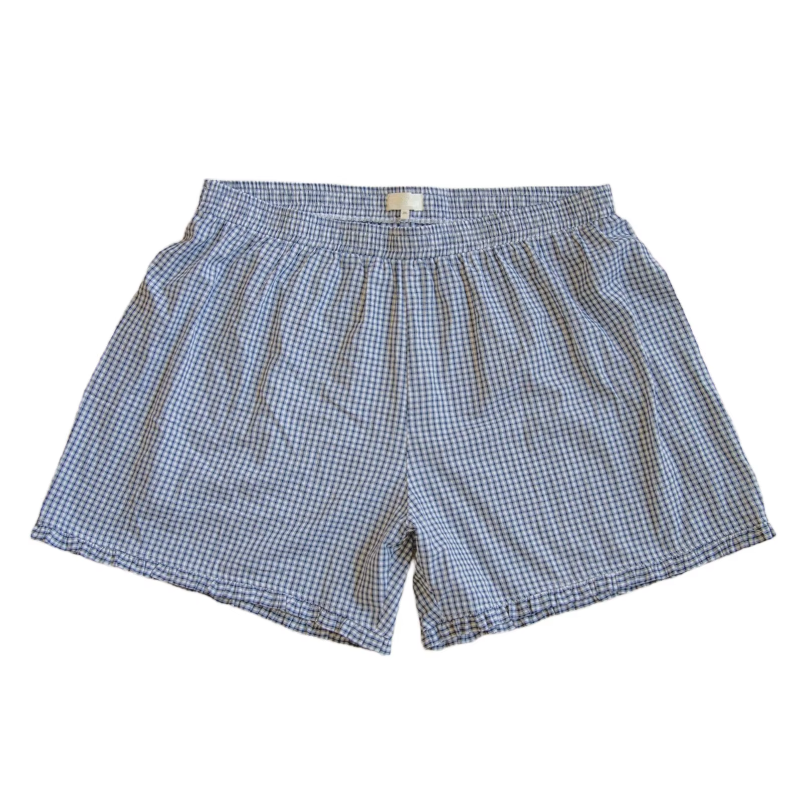 Short de pyjama imprimé à carreaux rayés pour femmes, boxers esthétiques Y2K, taille élastique, vête