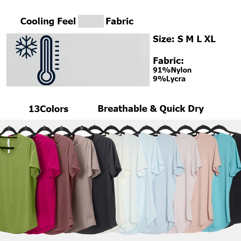 T-shirt de yoga à manches courtes pour femme, haut de fitness léger, respirant, séchage rapide, chem