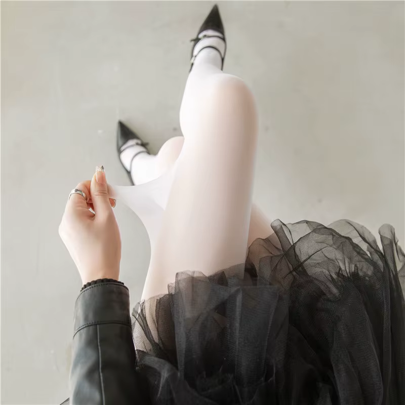 Bas transparents Sexy pour femmes, collants élastiques en Nylon respirant blanc vert Y2k Dopamine, c