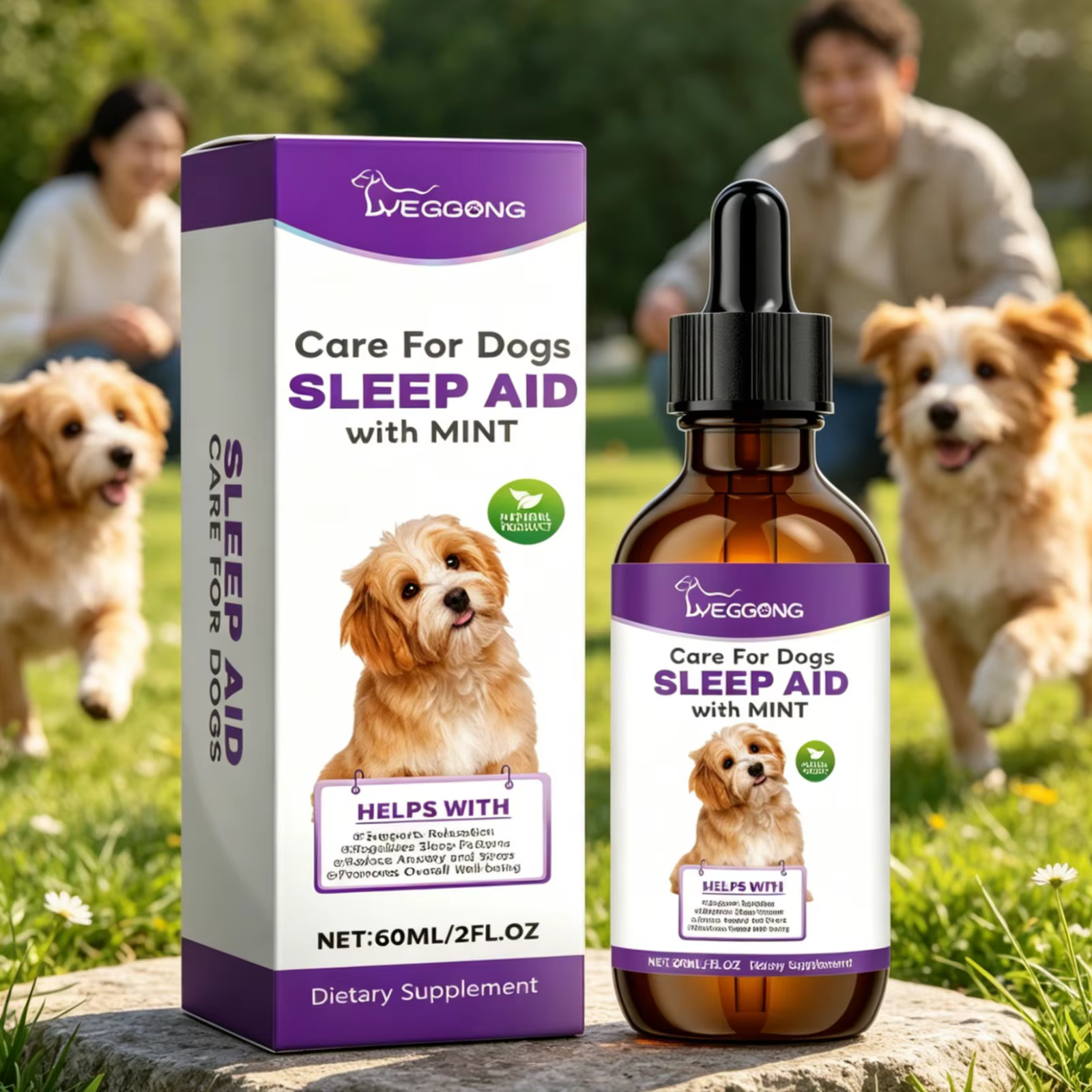 Gouttes de soutien au sommeil pour chiens YEGBONG, réduisent l'anxiété, soin de sédation nocturne, i
