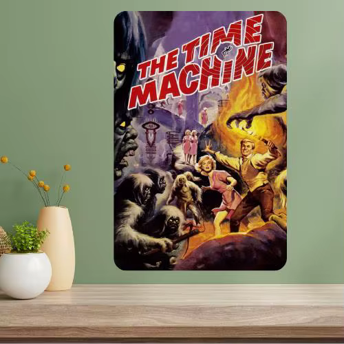 Affiche métallique du film classique La Machine à l'heure du monde entier