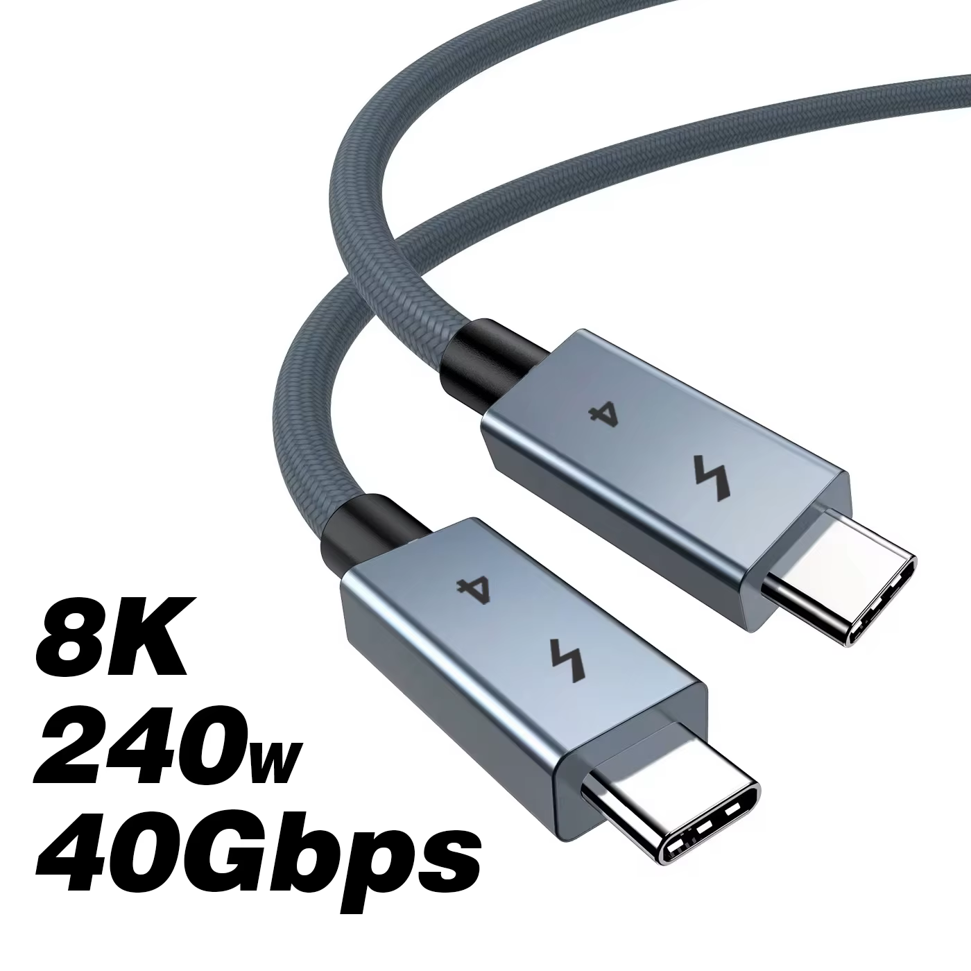 Câble USB C Thunderbolt 4 40 Gbps USB4, câble USB Type C vers C 240W, câble de charge rapide Thunder