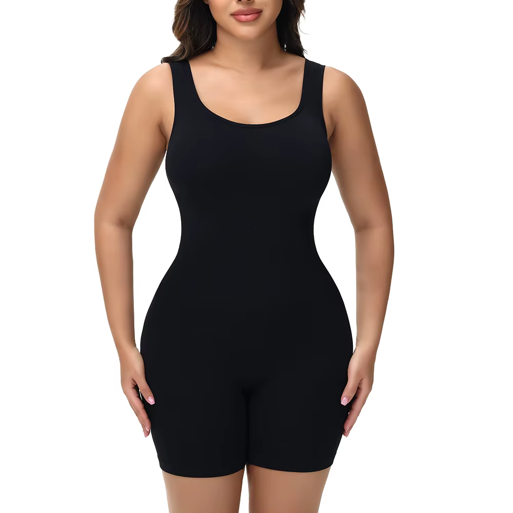 TUNIControl-Short Modelant le Corps à Bretelles Larges pour Femme, Combinaison de Tambours Confortab