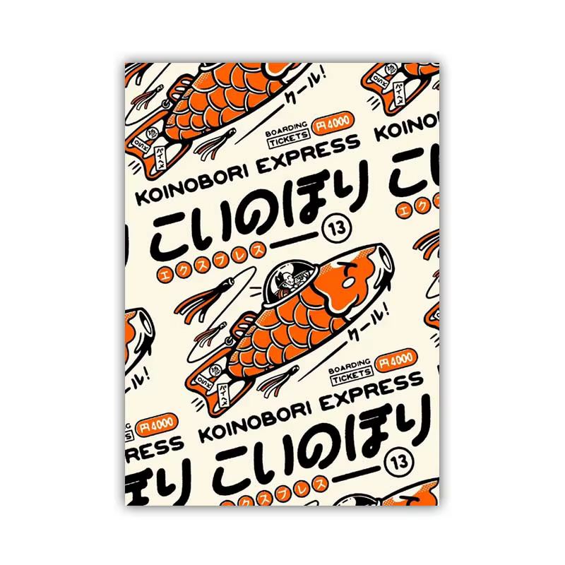 Takoyaki Oni Ramen nourriture japonaise Orange affiches et imprimés toile peinture drôle mur Art pho