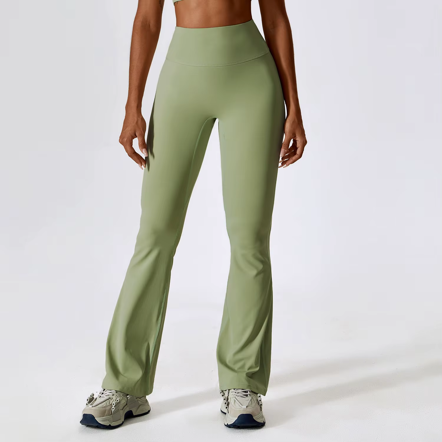 Leggings évasés d'entraînement pantalons de Yoga femmes taille haute pantalons à jambes larges femme