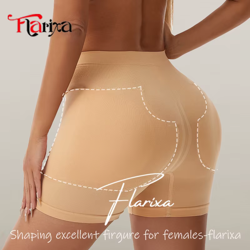 Flarixa bout à bout Shaper culotte avec coussinets amovibles femmes hanches Shapewear Shorts hanche