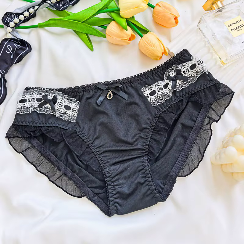 Lolita mignon belle culotte douce lait soie femmes respirant élasticité à volants sous-vêtements pri