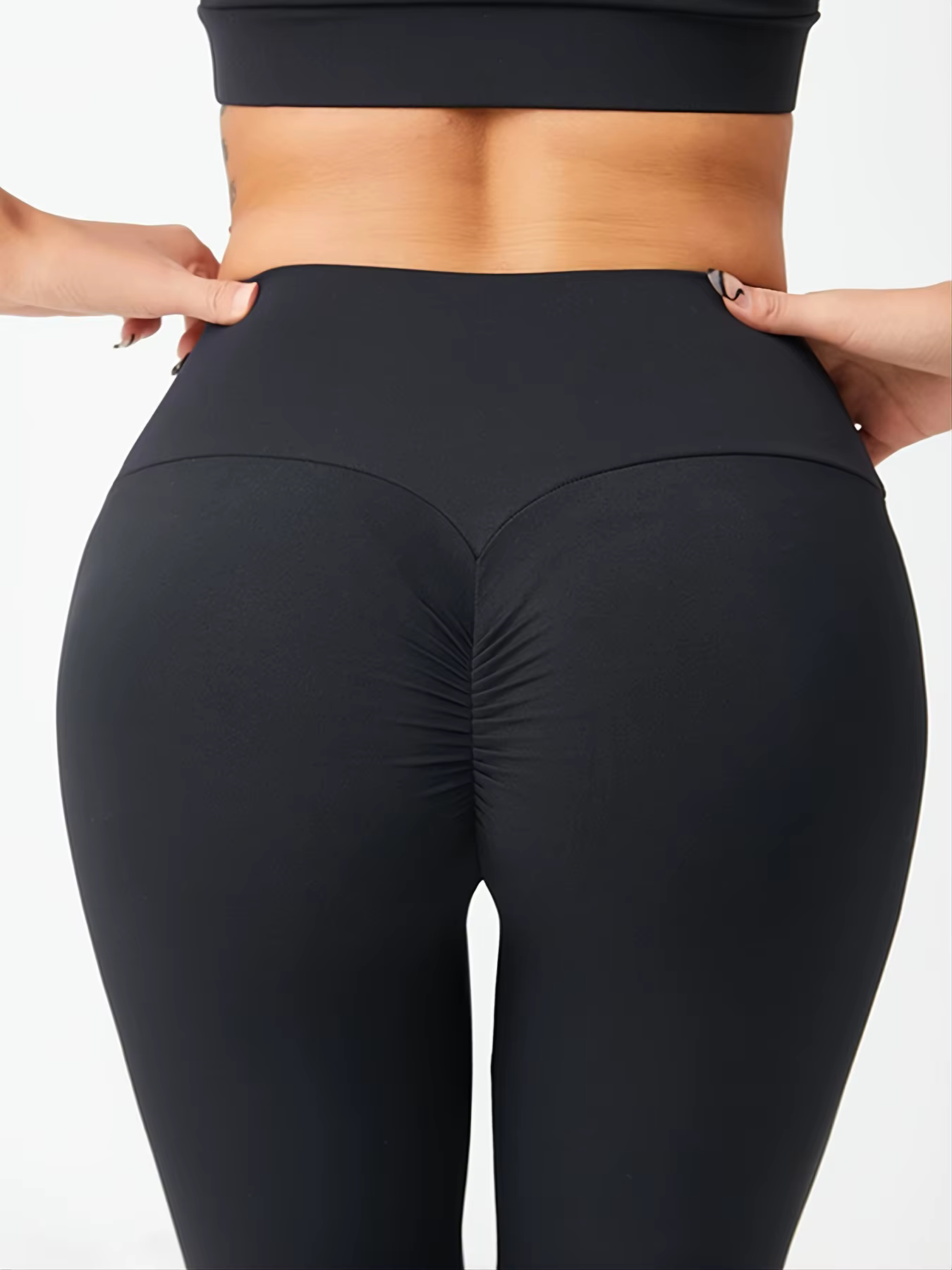 Pantalon de Yoga taille haute pour le levage des fesses, froncé, hanche pêche, séchage rapide, respi