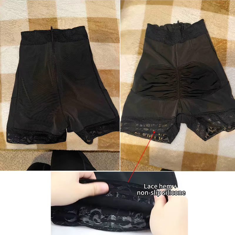 Shorty gainant taille haute à haute compression avec fermeture éclair
