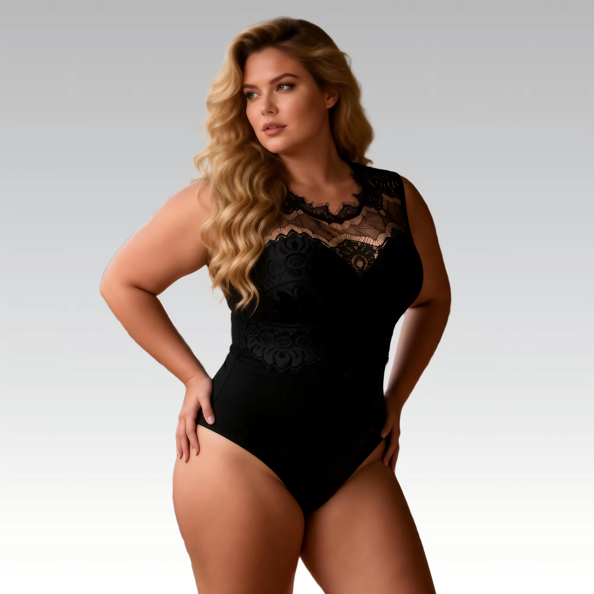 Body en dentelle grande taille pour femmes