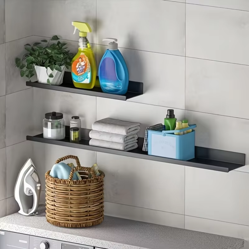 Étagère de douche Étagères de salle de bain Plateau en aluminium pour salle de bain et cuisine noir, différentes tailles Accessoires de salle de bain