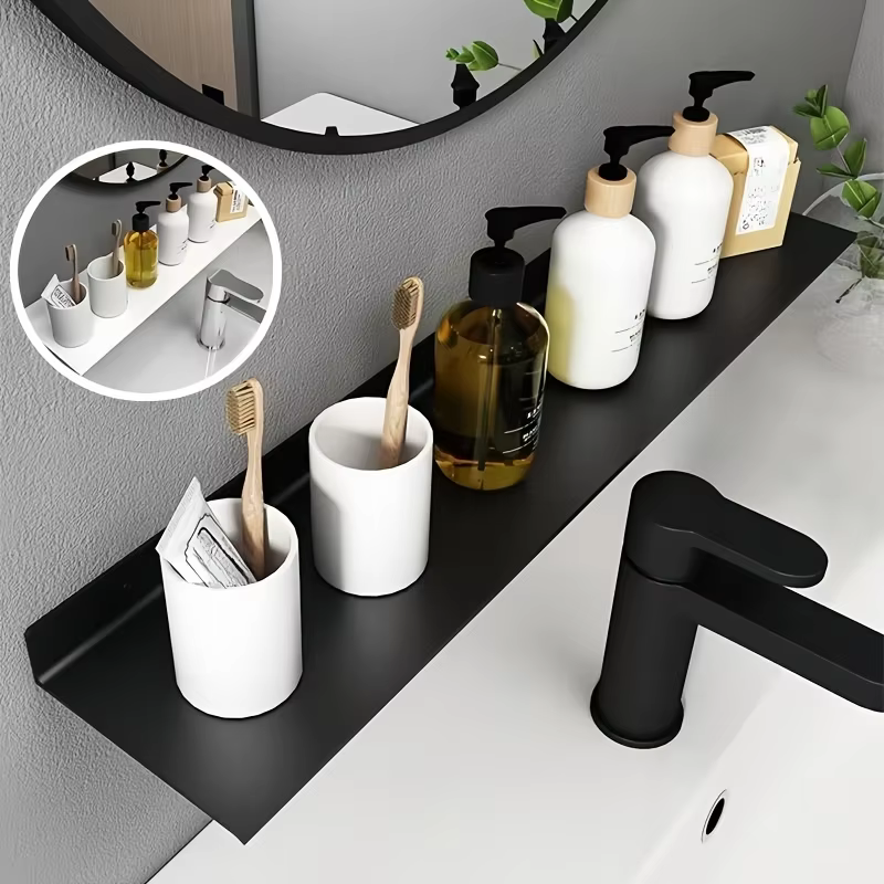 Étagère de douche Étagères de salle de bain Plateau en aluminium pour salle de bain et cuisine noir, différentes tailles Accessoires de salle de bain