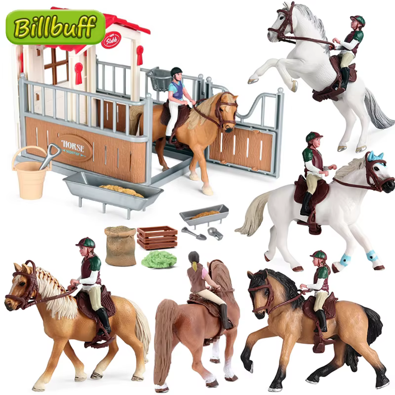 Chevalier équestre chaud cavalier animaux chevaux modèles Action & jouets ​ Figurines Solide Appaloosa Harvard Hannover Clydesdale Gif de Noël