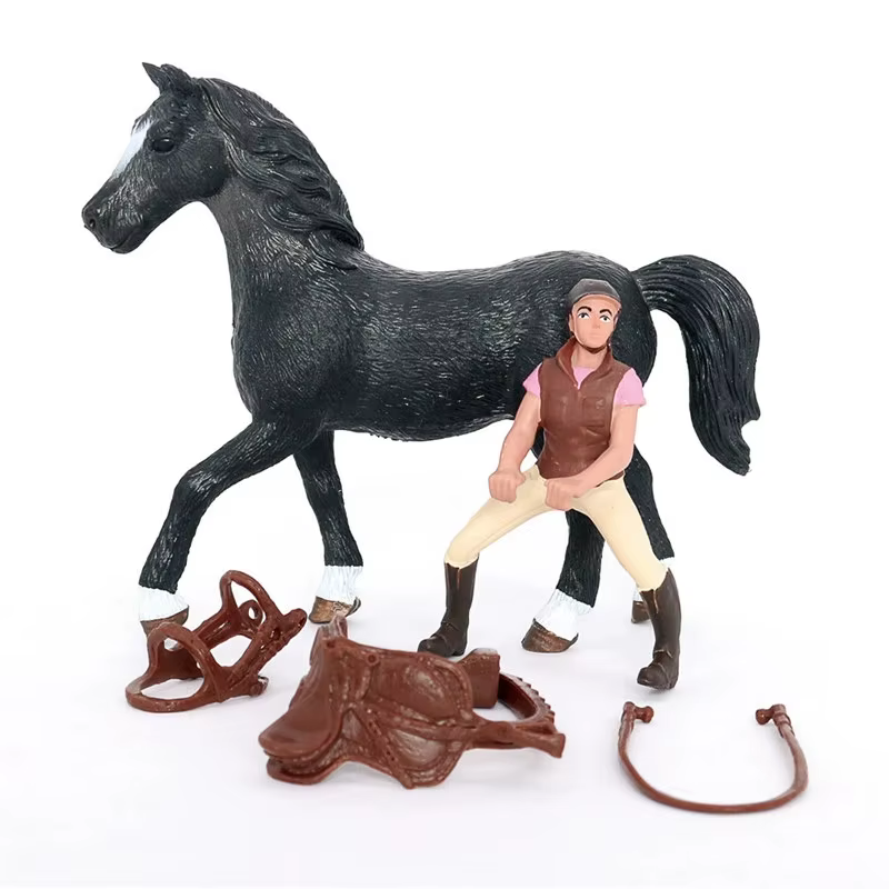 Chevalier équestre chaud cavalier animaux chevaux modèles Action & jouets Figurines Solide Appaloosa Harvard Hannover Clydesdale Gif de Noël