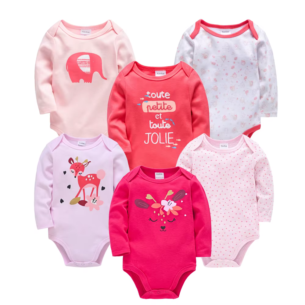 Body bébé 2026 à manches longues, printemps-automne, pour filles et garçons, vêtements imprimés dessin animé, 0-24 mois, tenue extérieure pour nouveau-né et nourrisson