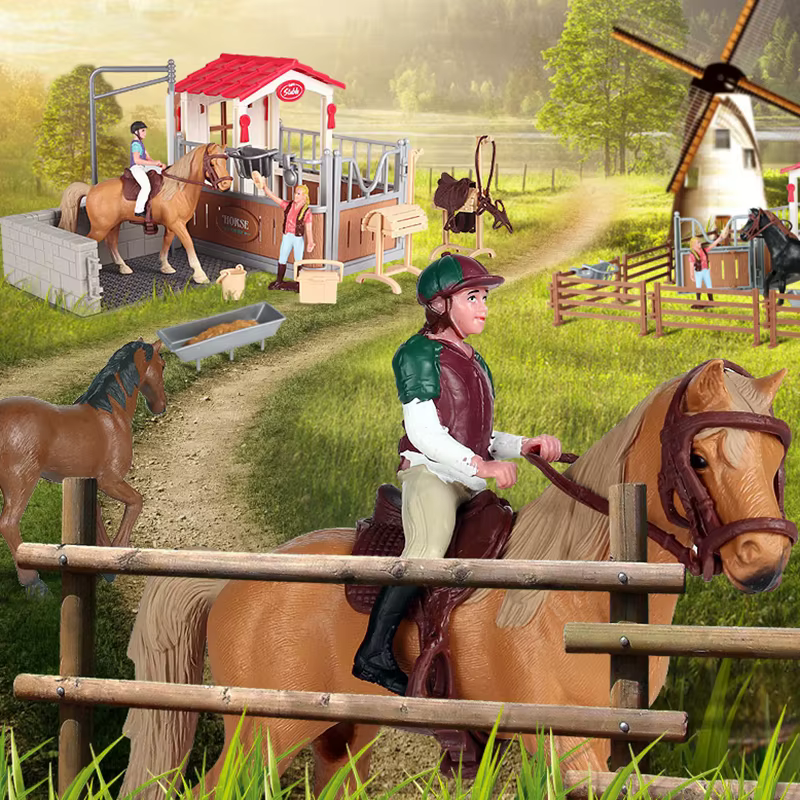 Chevalier équestre chaud cavalier animaux chevaux modèles Action & jouets Figurines Solide Appaloosa Harvard Hannover Clydesdale Gif de Noël
