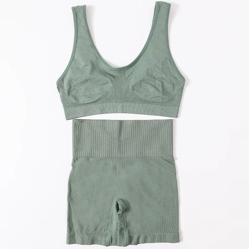 Ensemble de soutien-gorge et culotte taille haute sans couture pour femmes