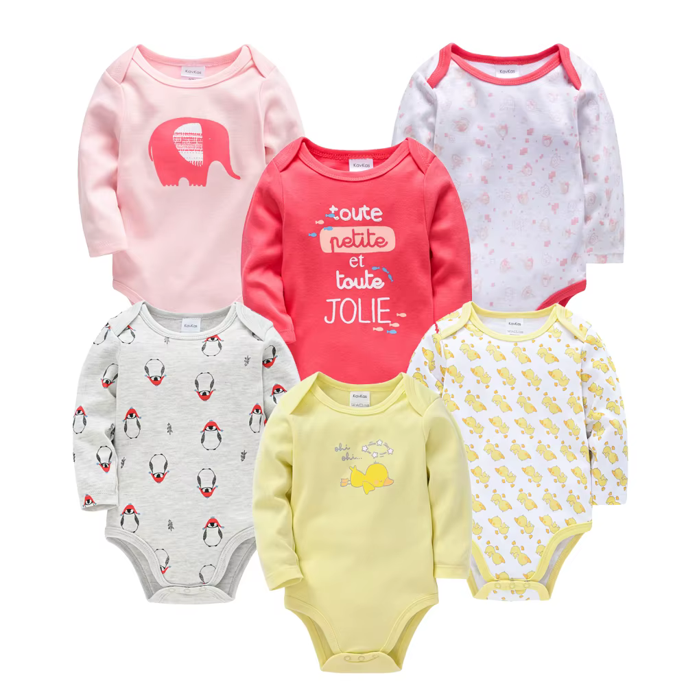 Body bébé 2026 à manches longues, printemps-automne, pour filles et garçons, vêtements imprimés dessin animé, 0-24 mois, tenue extérieure pour nouveau-né et nourrisson