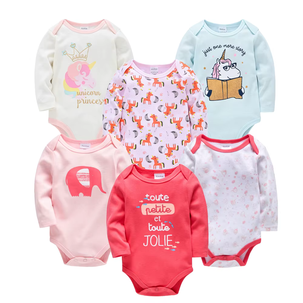 Body bébé 2026 à manches longues, printemps-automne, pour filles et garçons, vêtements imprimés dessin animé, 0-24 mois, tenue extérieure pour nouveau-né et nourrisson
