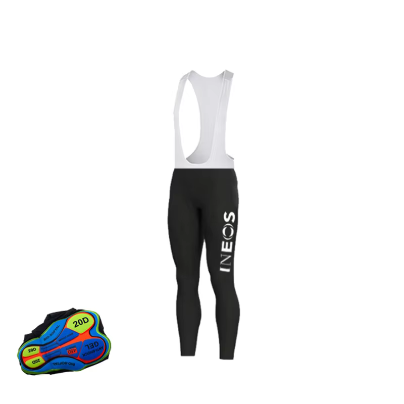 Pantalon Long de cyclisme pour hommes, avec bavoir, collants de vélo vtt, avec étrier rembourré en Gel 20D, 2021