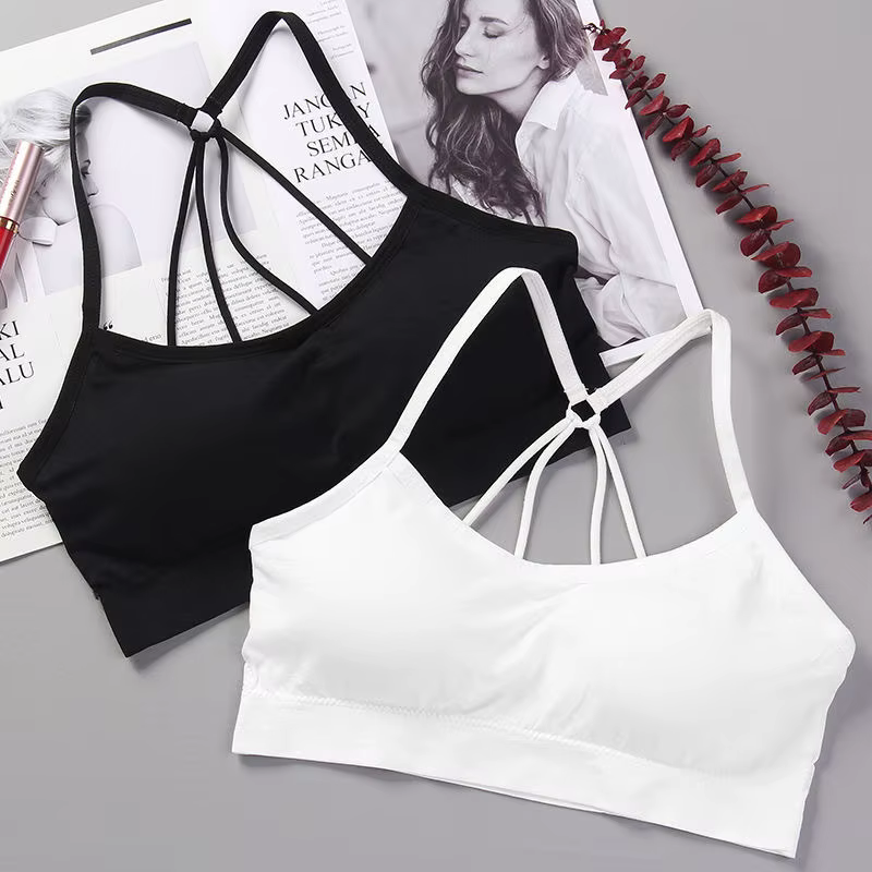 Soutien-gorge Sexy haut femmes soutien-gorge de Sport à fort Impact pour salle de Sport Fitness Yoga femme Pad vêtements de Sport débardeur Sport Push Up Bralette топ ж dikrien