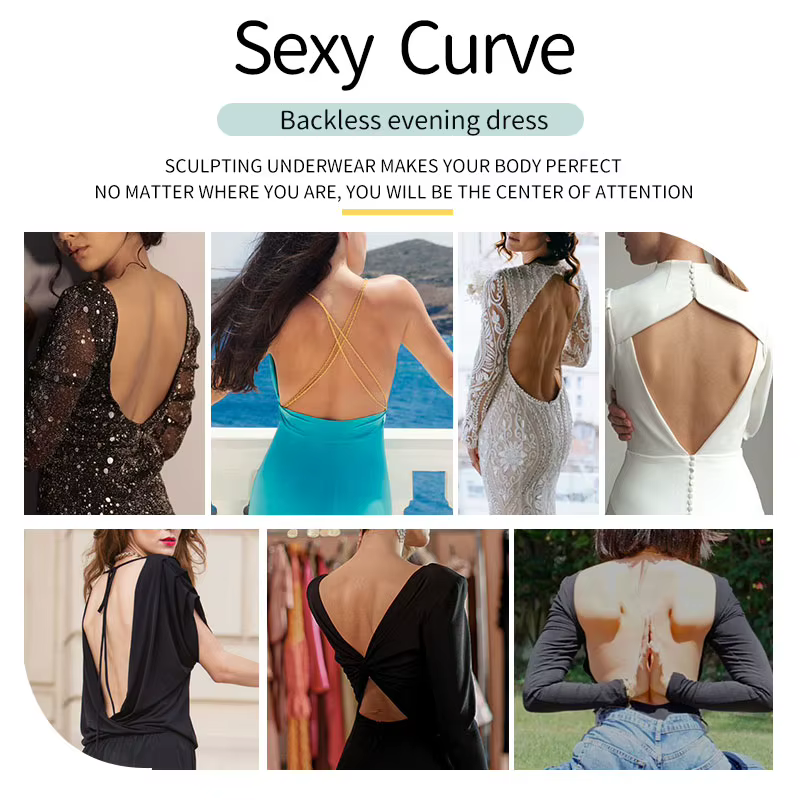 Body Shapewear col en v profond corps Shaper dos nu U plongeant string Shapers taille formateur femmes sangle transparente rembourré Push Up Corset