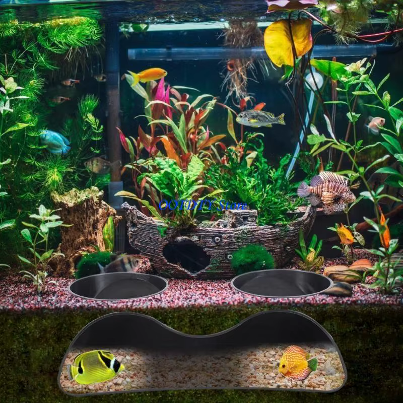 Grotte Tunnel décorative pour Aquariums créatifs 367A, avec conception à Double trou, pour maison le bureau, paysage