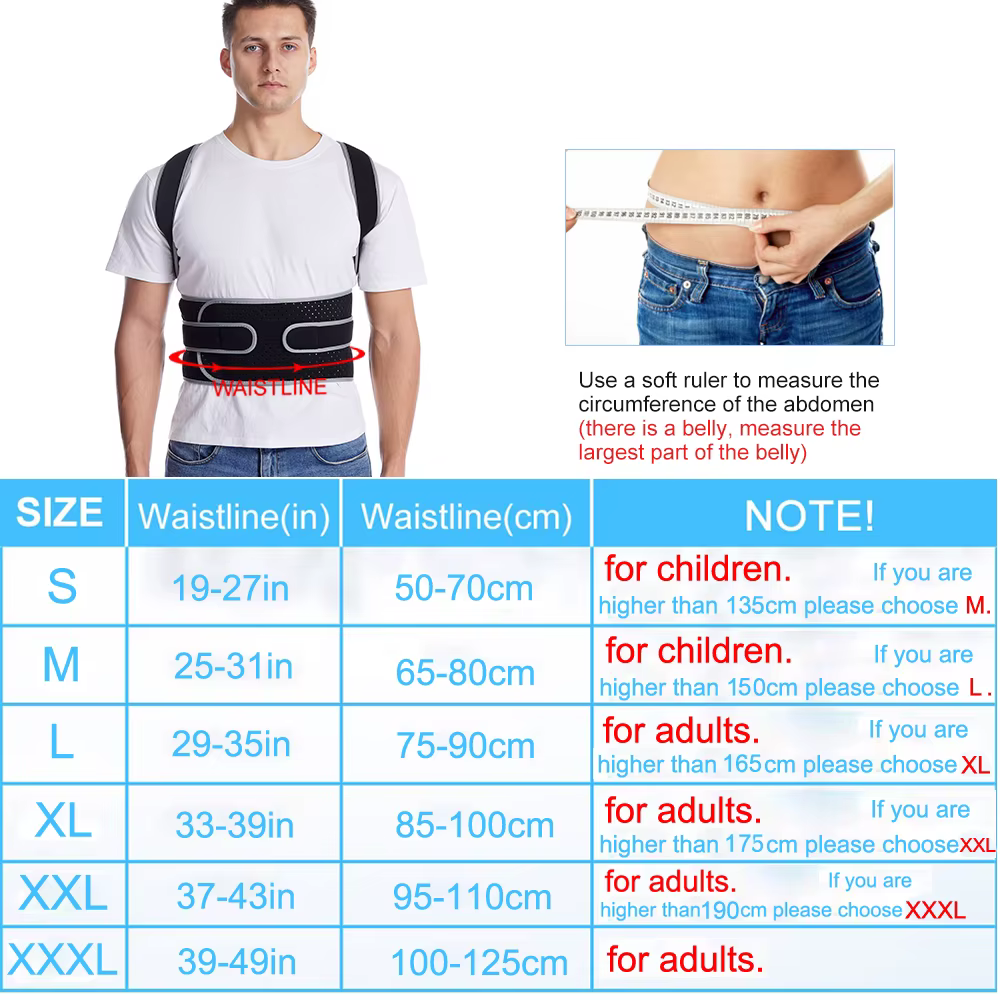 Correcteur de posture pour hommes et femmes – Attelle dorsale réglable pour les douleurs supérieures et inférieures du