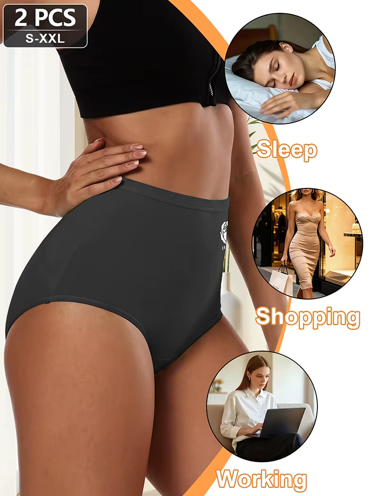 Lot de 2 culottes élégantes taille haute pour femme