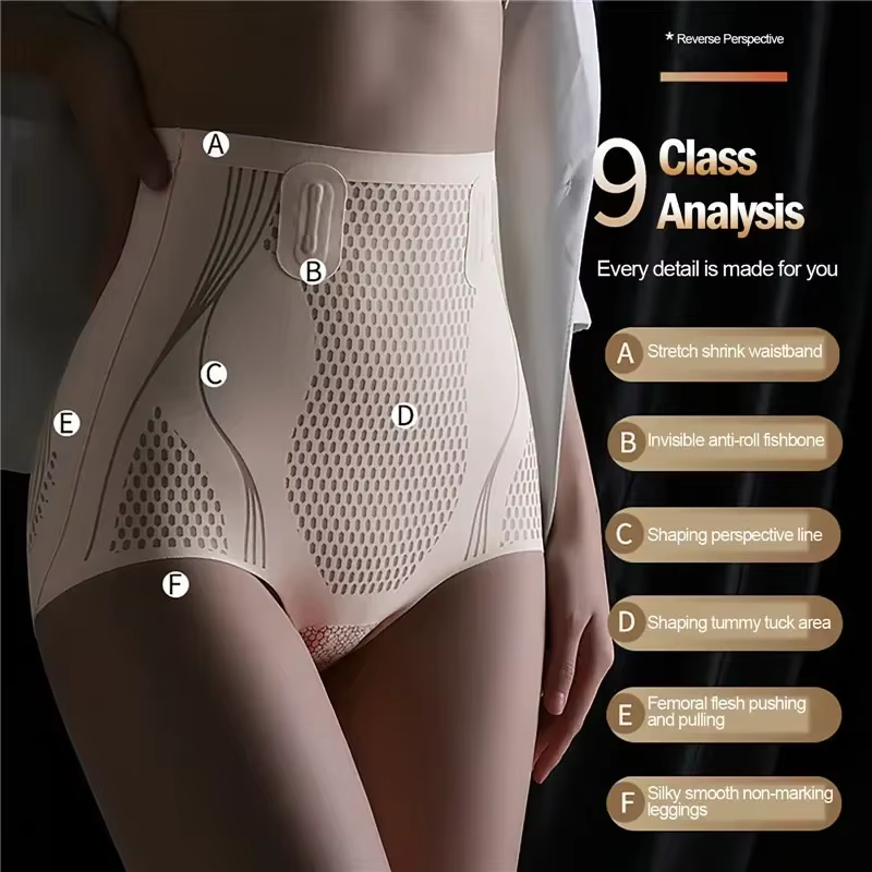 Taille haute glace soie façonnage culottes femmes sans couture Shorts corps Shaper slips pour femme respirant hanche ascenseur pantalon Shapewear