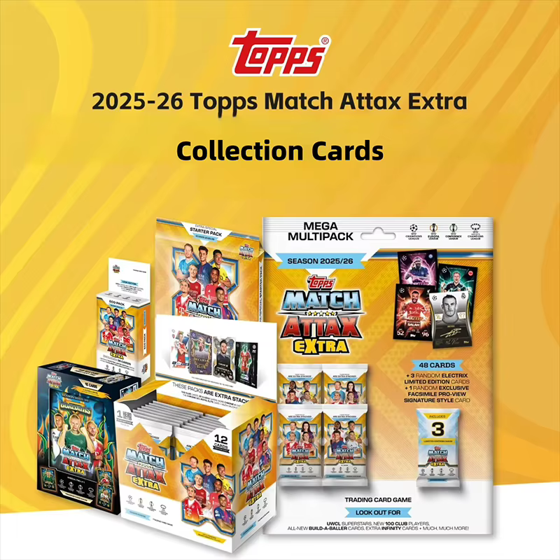 TOPPS Authentique Saison 2025/26 Topps UCL Match Attax Booster Pack Carte de Collection de Jeu Carte de Collection de Star de Football Cadeaux pour Fans