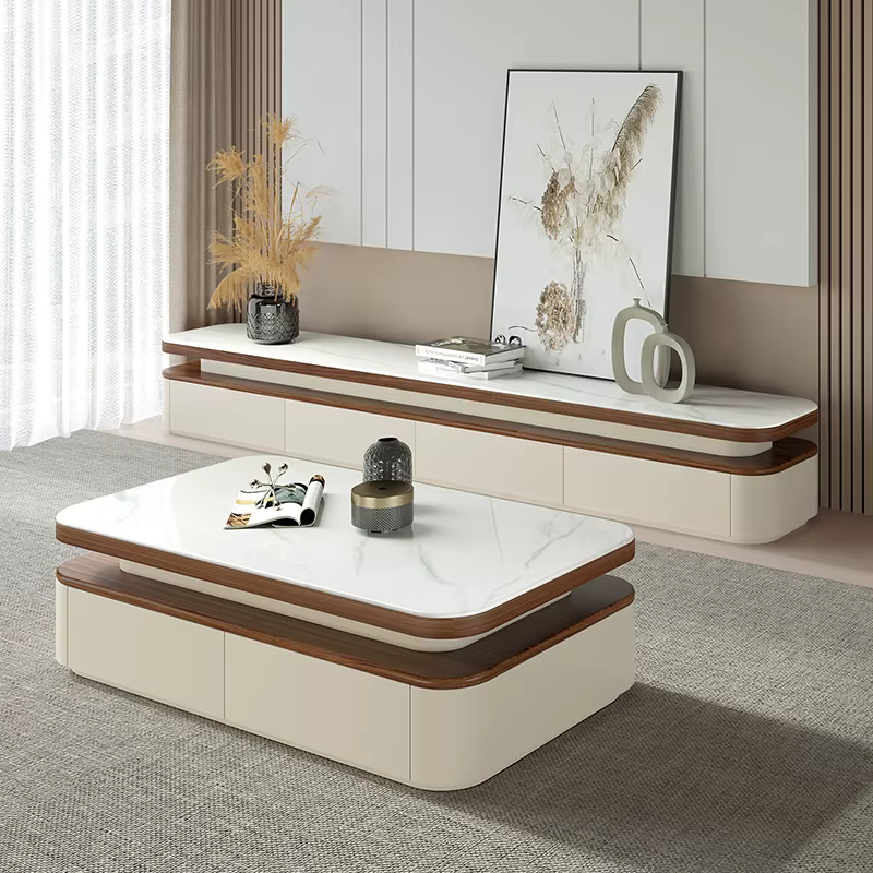 Table basse Design esthétique peu encombrante Tables basses De luxe minimalistes rangement moderne Mesa De Centro meubles De salon