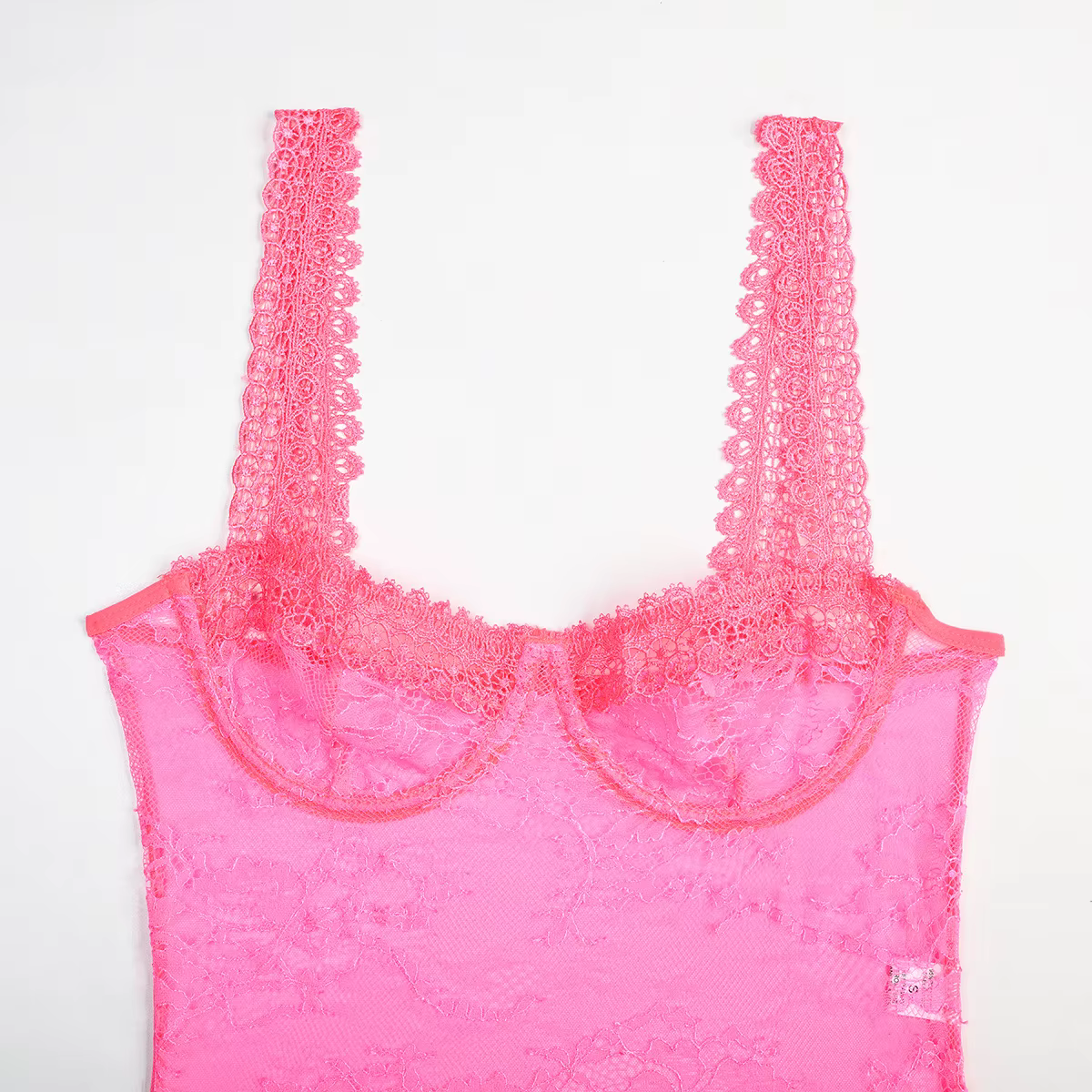 Body en dentelle transparente femmes broderie florale Transparent Teddy Lingerie une pièce corps