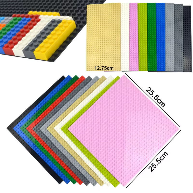 Plaques de base classiques pour blocs de construction, figurines de ville, assemblage de points, plaque de base en brique, plaque de route de rue créative, 32x32, 32x16
